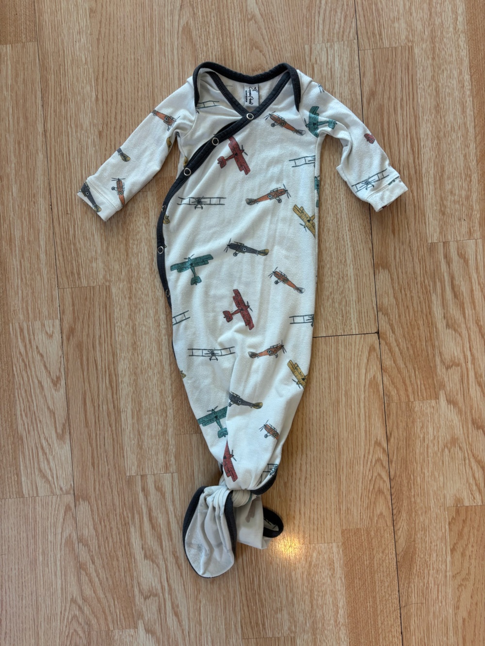 Copper Pearl Airplane Print Knotted Gown
